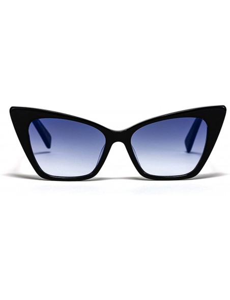 Cat Eye Retro Vintage Narrow Cat Eye Sunglasses for Women Goggles Metal Frame Plate Frame - Black Frame Cats Eye Lens - CX18N...