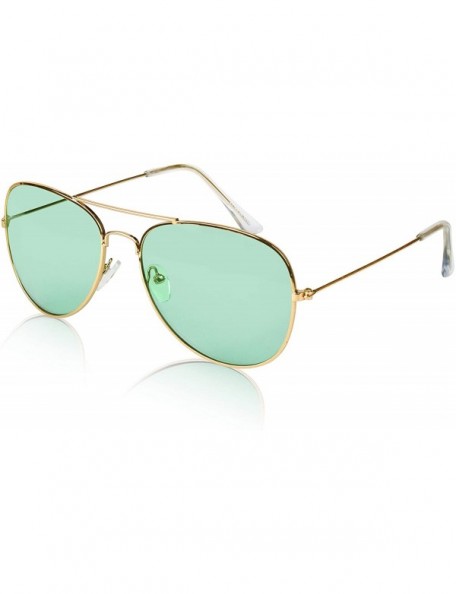 Square Aviator Sunglasses Colored Tinted Lens Glasses Metal UV400 Protection - CB18OWYCZMT $20.69