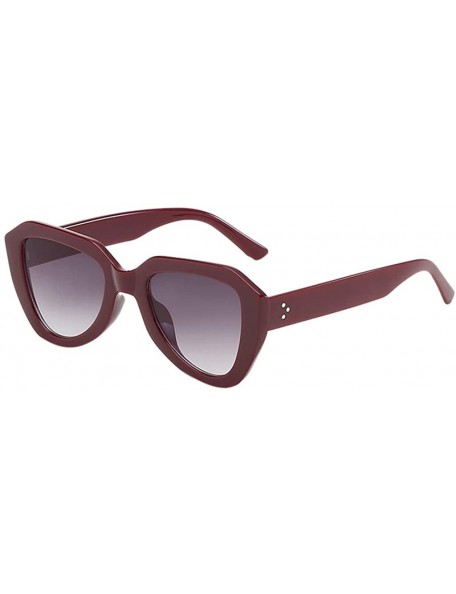 Round Sunglasses for Men Women Aviator Polarized Metal Mirror UV 400 Lens Protection - Wine Red - CE18UIHHOQE $9.36