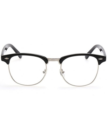 Square Vintage Clear Lens Eyeglasses Fashion Metal Square Frame Eyewears - Matte Black - CH188XY3UA0 $19.36