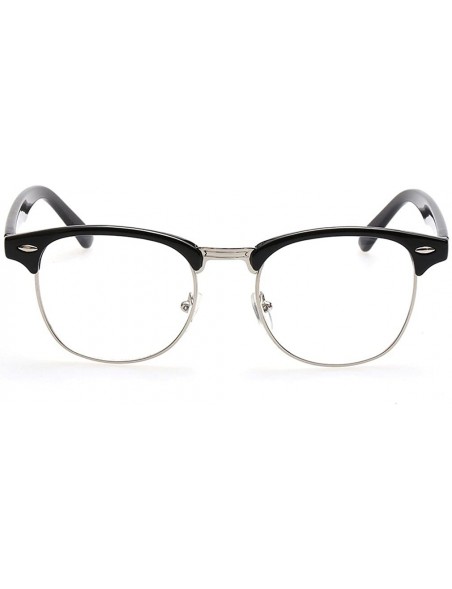 Square Vintage Clear Lens Eyeglasses Fashion Metal Square Frame Eyewears - Matte Black - CH188XY3UA0 $19.36