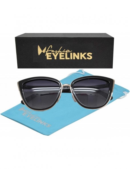 Cat Eye Polarized - Women Cat Eye Metal Bridge Oversized Design Sunglasses - UV Protection - CB1998XMLMC $16.25