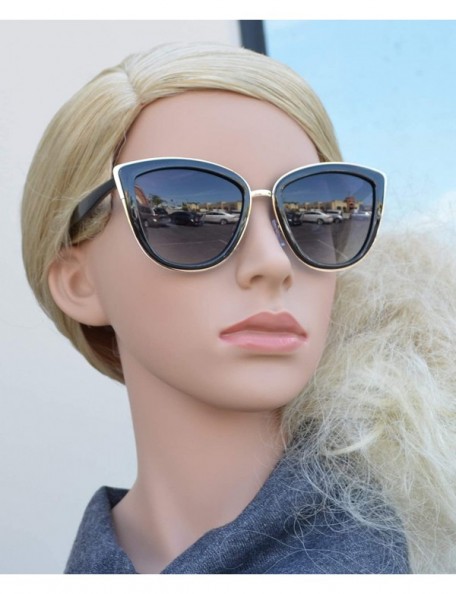 Cat Eye Polarized - Women Cat Eye Metal Bridge Oversized Design Sunglasses - UV Protection - CB1998XMLMC $16.25
