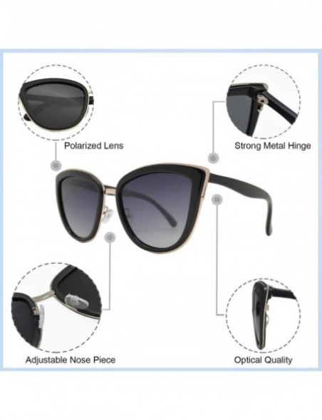 Cat Eye Polarized - Women Cat Eye Metal Bridge Oversized Design Sunglasses - UV Protection - CB1998XMLMC $16.25