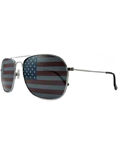 Aviator American Flag Aviator Sunglasses USA Glasses - C611CE0CKQD $8.34