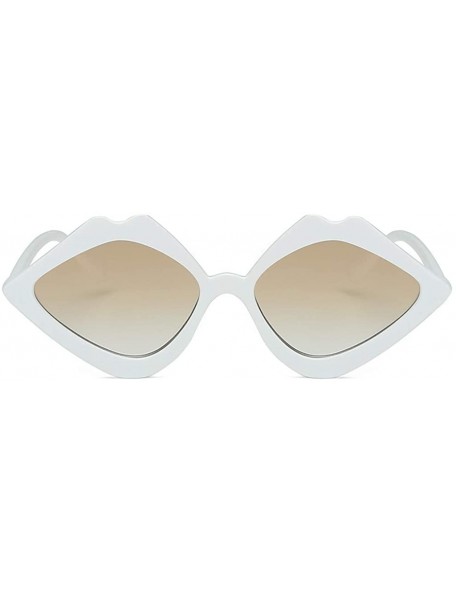 Oversized Women's Fashion Jelly Sunshade Sunglasses Integrated Candy Color Glasses - White - C918UOEIUZ4 $13.07