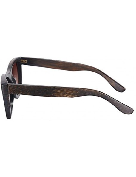 Wayfarer Genuine Wood Frame Sunglasses Men Style Polarized Glasses-Z6001 - Bamboo Brown - CG18S9TKMSS $14.28