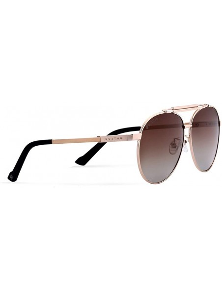 Aviator Sunglasses for Men Women Aviator Polarized Aluminum UV 400 Lens Protection - Gold & Brown - CL182077682 $10.33