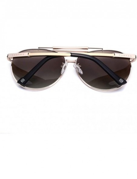 Aviator Sunglasses for Men Women Aviator Polarized Aluminum UV 400 Lens Protection - Gold & Brown - CL182077682 $10.33