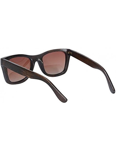 Wayfarer Genuine Wood Frame Sunglasses Men Style Polarized Glasses-Z6001 - Bamboo Brown - CG18S9TKMSS $14.28