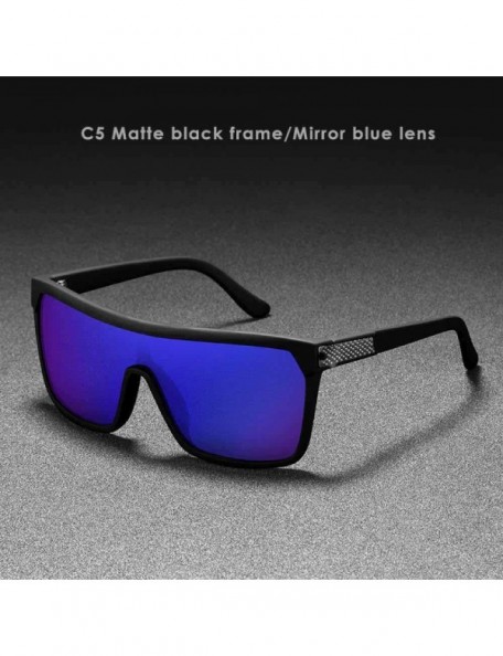 Oversized One-piece Shape Men Sunglasses Polarized Elastic Paint C1 Black Hard Case - C5 - C218YKSX0S4 $17.59