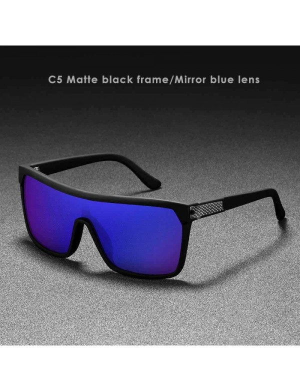 Oversized One-piece Shape Men Sunglasses Polarized Elastic Paint C1 Black Hard Case - C5 - C218YKSX0S4 $17.59