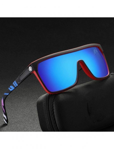 Oversized One-piece Shape Men Sunglasses Polarized Elastic Paint C1 Black Hard Case - C5 - C218YKSX0S4 $17.59