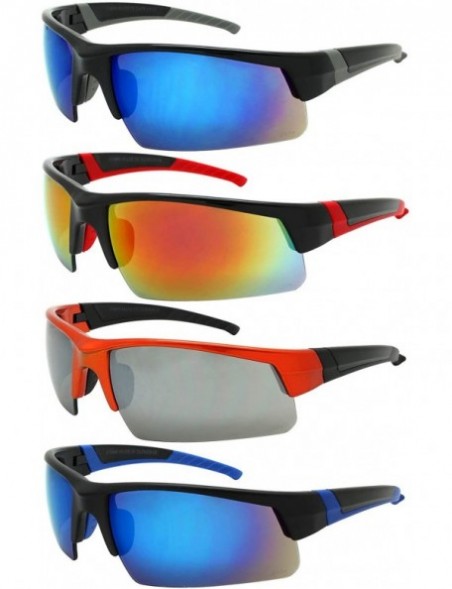 Rimless Sunglass Injection Temples Cycling Baseball - Black+red - CQ1867SIG9K $10.75