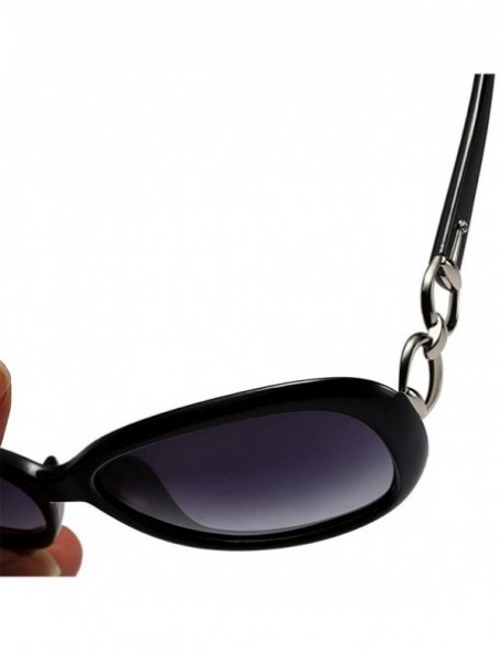 Oval Polarized Sunglasses Antiglare Anti ultraviolet Baseball - Black - CZ18WCHXK9M $23.97