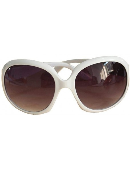 Oval Women Retro Style Anti-UV Sunglasses Big Frame Fashion Sunglasses Sunglasses - White - CM194OS65TE $14.11