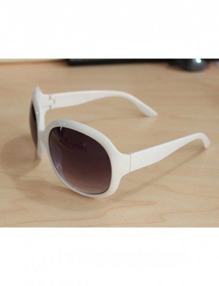 Oval Women Retro Style Anti-UV Sunglasses Big Frame Fashion Sunglasses Sunglasses - White - CM194OS65TE $14.11