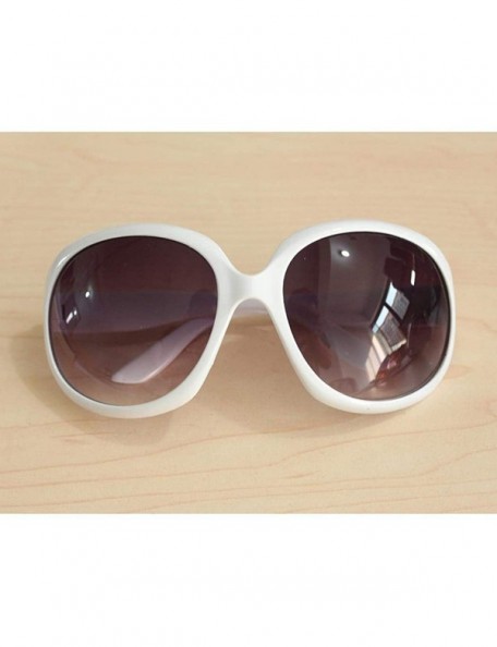 Oval Women Retro Style Anti-UV Sunglasses Big Frame Fashion Sunglasses Sunglasses - White - CM194OS65TE $14.11