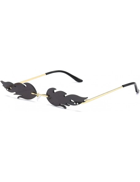 Rimless Flame Sunglasses for Women Men-Design Fashion Fire Shades So Sassy 8070 - Grey - C6197KN5266 $8.88