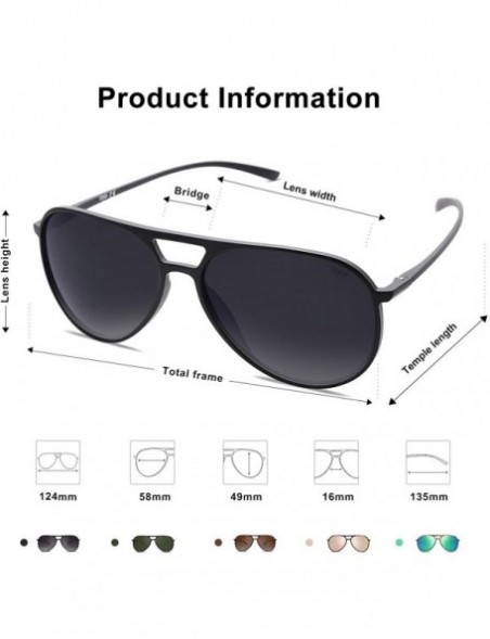 Oversized Classic Polarized Ultra Lightweight Flexible Aviator Unisex Sunglasses JOURNEY SJ2065 - CG18M4W809U $26.05