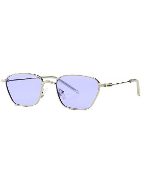 Square Ultralight Fashion Lady Brand Designer Oval Small Frame sunglasses Vintage men Sun glasses UV400 - Purple - CU18S9CO57...