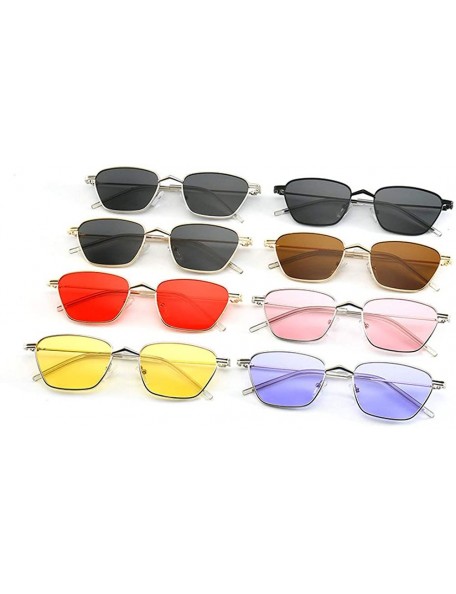Square Ultralight Fashion Lady Brand Designer Oval Small Frame sunglasses Vintage men Sun glasses UV400 - Purple - CU18S9CO57...