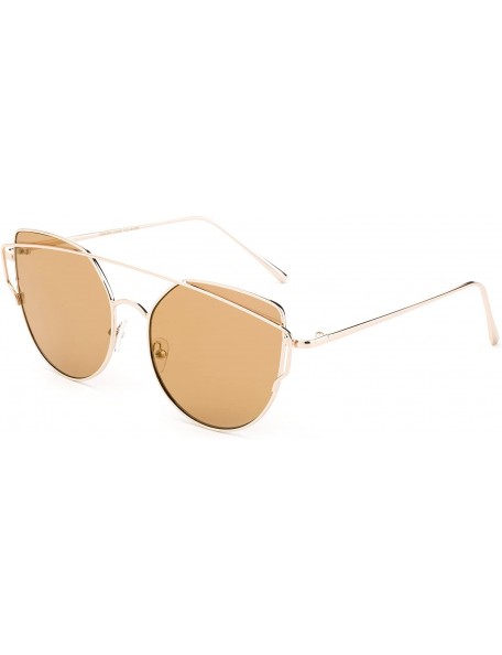 Round Big Oversized Aviator Fashion Sunglasses UV Protection Metal New Model - 9635 Gold/Brown - CZ17YE2DEHD $12.18