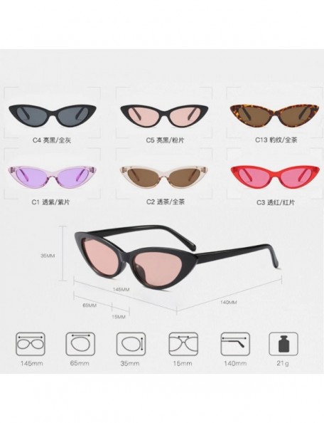 Cat Eye Cat Eye Small Sunglasses Small Narrow Oval Vintage Retro Mini eyewear - Red - C618DTL24WH $9.54