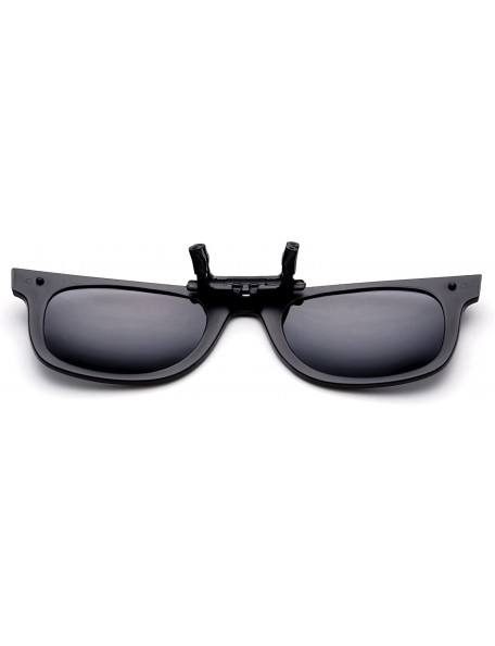 Round Newbee Fashion Polarized Clip Sunglasses - 50mm Smoke-w/Pouch - CY129U0C1N1 $10.70