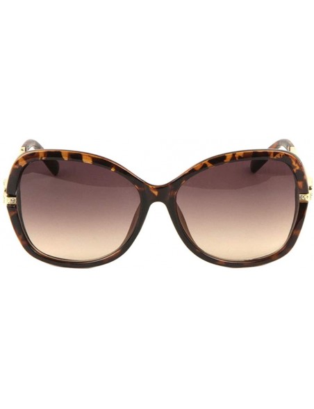 Butterfly Rhinestone Temple Ornaments Round Butterfly Sunglasses - Brown Demi - CO197S6RTY8 $13.75
