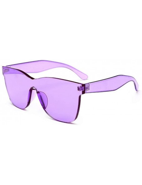 Wayfarer Women Fashion Heart-Shaped Shades Sunglasses Integrated UV Candy Colored Glasses - Purple - CV18NK7IHNE $9.74