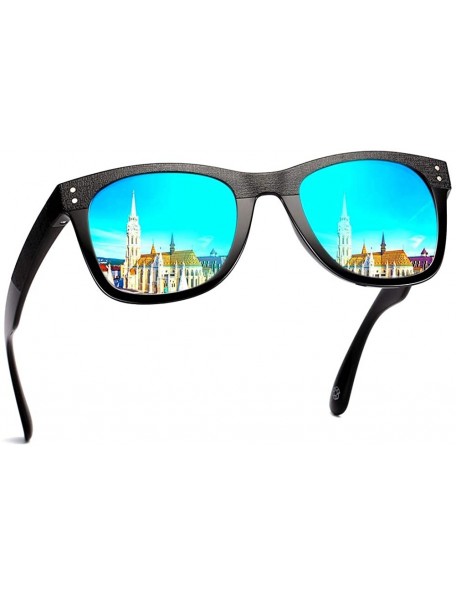 Square Sunglasses for Men Women UV Protection Square Vingtage Retro Driving Sun Glasses - Black/Green Lens - CP18QCSEIAT $20.07