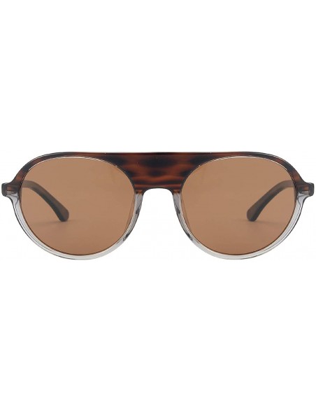 Aviator Polarized Sunglasses-Plastic-Fashion-100% UV Protection-For Lady - Brown - CQ18UTNI8UI $43.94