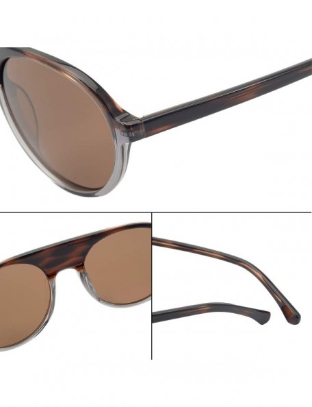 Aviator Polarized Sunglasses-Plastic-Fashion-100% UV Protection-For Lady - Brown - CQ18UTNI8UI $43.94