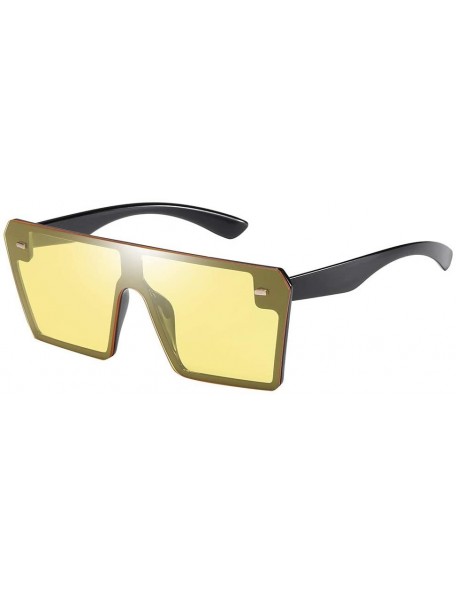 Square Oversized Sunglasses Succinct Rectangular - E - CY190ND8TD5 $8.97