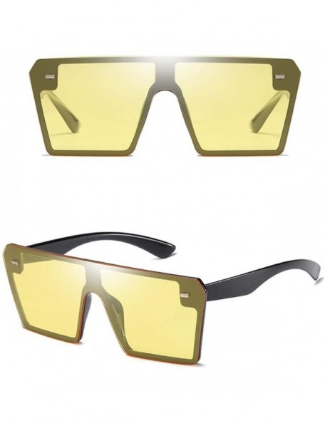 Square Oversized Sunglasses Succinct Rectangular - E - CY190ND8TD5 $8.97