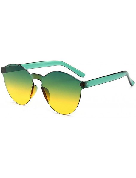 Round Unisex Fashion Candy Colors Round Outdoor Sunglasses Sunglasses - Green Yellow - CY199UMKEHC $10.02