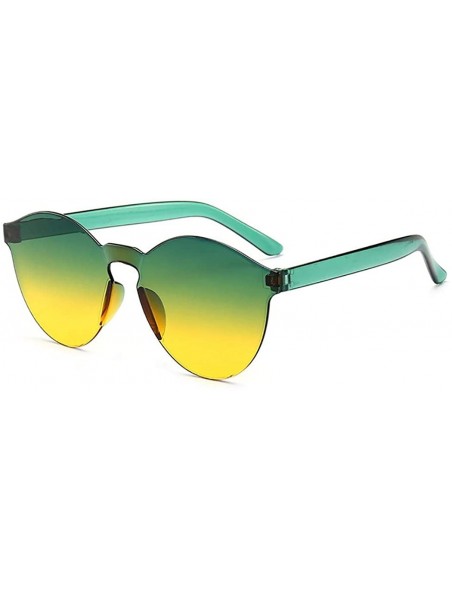Round Unisex Fashion Candy Colors Round Outdoor Sunglasses Sunglasses - Green Yellow - CY199UMKEHC $10.02
