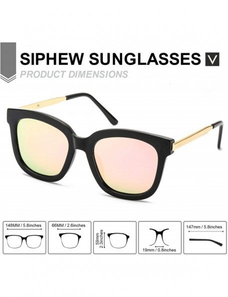 Square Oversized Mirrored Sunglasses for Women/Men - Polarized Sun Glasses with 100% UV400 Protection - C818DONOGZX $29.51