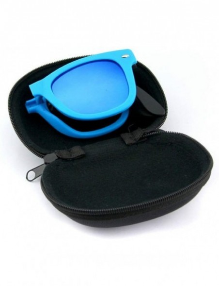Rimless Foldable Sunglasses with Box Vintage Sun Glasses Men Shopping Travel Colorful - Black Blue-box - CP194ORU4LI $16.59