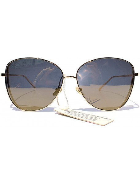 Oversized SIMPLE Oversized Cat Eye Style Fashion Sunglasses for Women - Gold - C918ZCNKG97 $10.20