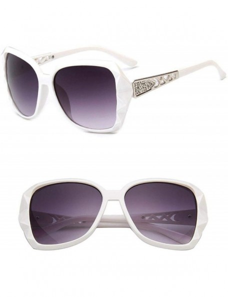 Oversized Vintage Big Frame Sunglasses Women Gradient Lens Driving Sun Glasses UV400 Oculos De Sol Feminino - White - C0197A3...