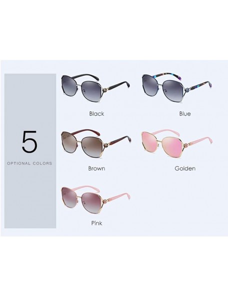 Aviator Women's polarizing sunglasses polarizing driving Sunglasses anti-ultraviolet polarizing glasses - E - CD18QO9CCYL $36.35