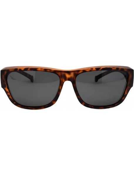 Rectangular TAC Polarized Lens Fit Over Sunglasses Matted Tortoise Print Rectangular UV400 - Brown - CJ194G759M3 $13.83