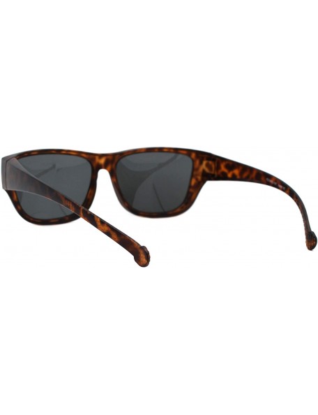 Rectangular TAC Polarized Lens Fit Over Sunglasses Matted Tortoise Print Rectangular UV400 - Brown - CJ194G759M3 $13.83