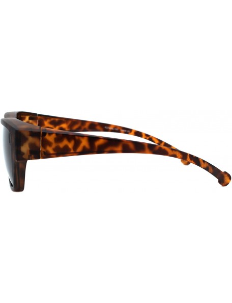 Rectangular TAC Polarized Lens Fit Over Sunglasses Matted Tortoise Print Rectangular UV400 - Brown - CJ194G759M3 $13.83