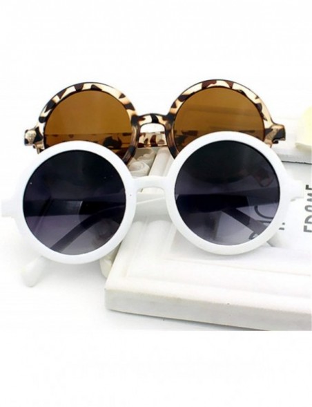 Round Vintage Round Sunglasses Women Classic Retro Coating Sun Glasses Female Male Sun Glasses - White - CP18WE4WANL $25.82