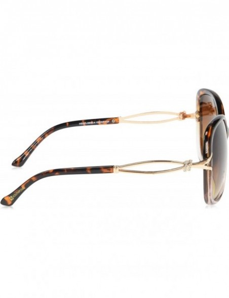 Rectangular Women's 1033SP Retro Glam Oval Vented Sunglasses with Rhinestone Crystals & 100% UV Protection - 58 mm - CU193YYA...