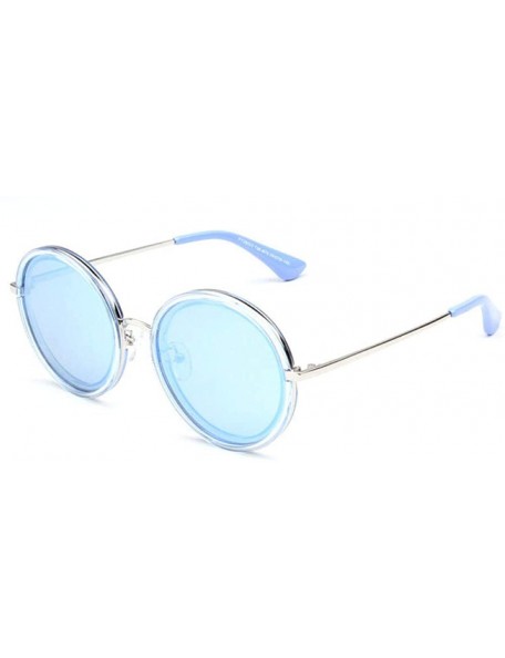 Round Women's sunglasses retro round frame sunglasses sunglasses big face personality sun sunglasses - Brown - C418X4RTOAM $5...