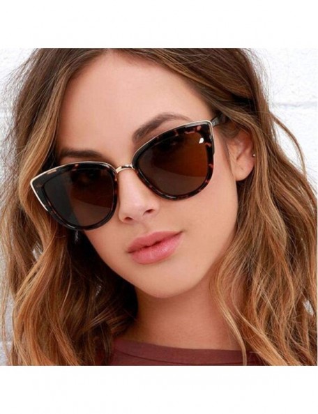 Round Women Fashion Shopping Sunglasses UV Protection Outdoor Driving Beach Eyewear Sunglasses - Brown - CO198MT6H6M $34.74